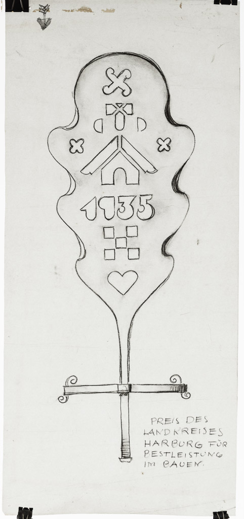 Kohlezeichnung 70x32 cm, 1935 „Preis des Landkreises Harburg“