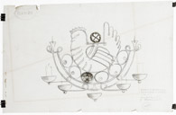 Kohlezeichnung, Tusche 48x74 cm, 1936„Wandleuchter, 1. Preis“