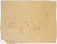 Bleistiftzeichnung 114x145 cm, Wandleuchter
