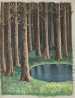 Wald und Teich, 1916, Ölbild 54x41cm