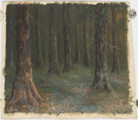 Wald, 1918, Ölbild 27x30cm