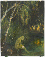 Frau im Wald, Ölbild 32x26cm
