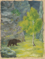 Bär im Wald, 1916, Ölbild 31x25cm