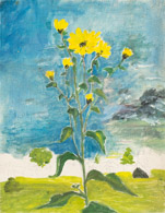 Gelbe Blume, Ölbild(unfertig) 27x21 cm