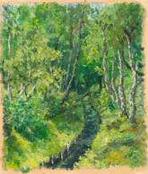 Waldbach, 1916, Ölbild 26x22 cm