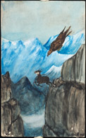 Adler und Gemse, VIII, Tusche 23x14 cm