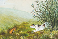 Hamster und Hund, Tusche 10x15 cm
