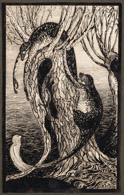 Zwei Fabelwesen, 1919, Federzeichnung 14x9 cm